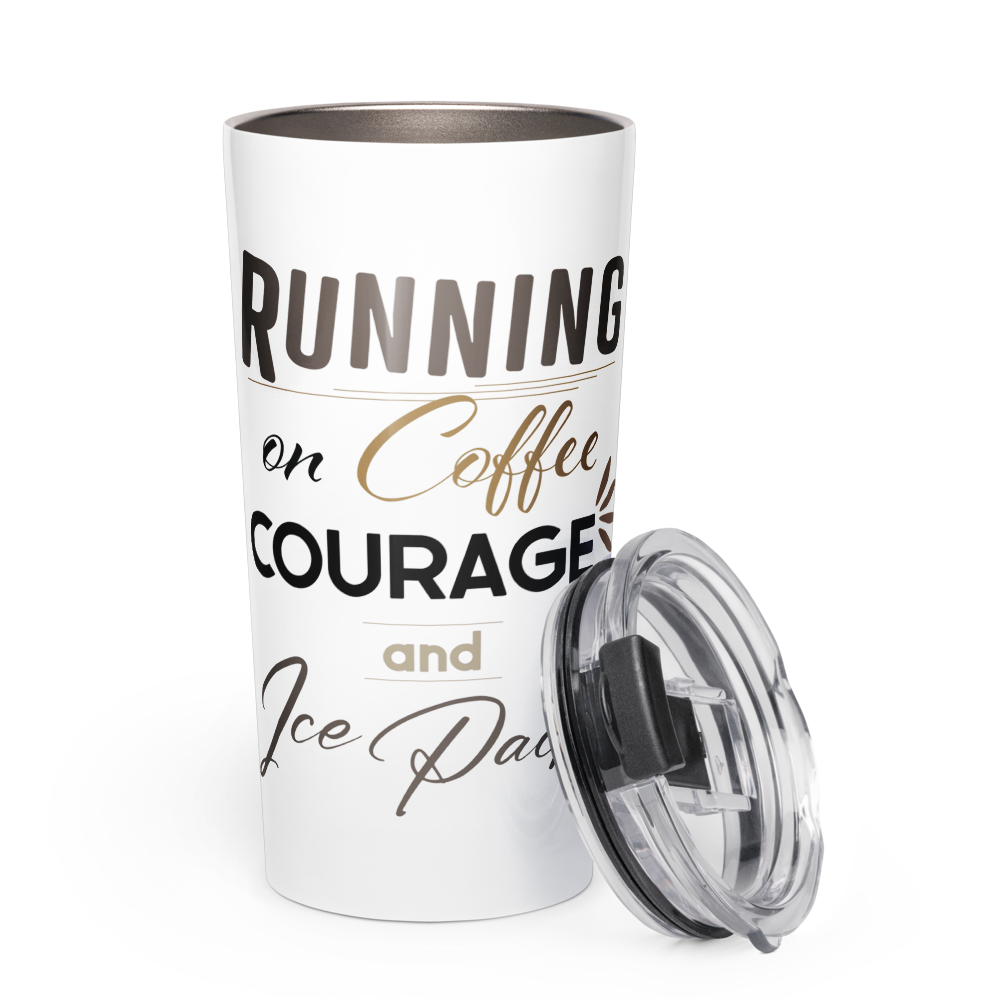 Coffee, Courage & Ice Packs Travel Tumbler thumbnail 2
