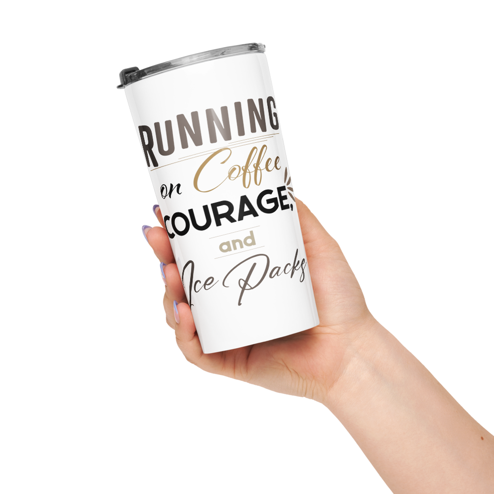 Coffee, Courage & Ice Packs Travel Tumbler thumbnail 4